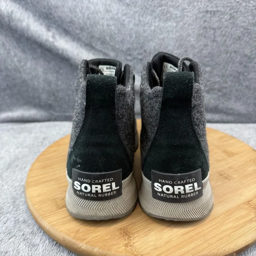 Sorel Winter Sneaker Shoes Womens Size 8.5 Gray Textile Lace Up Boots NL4428-010
